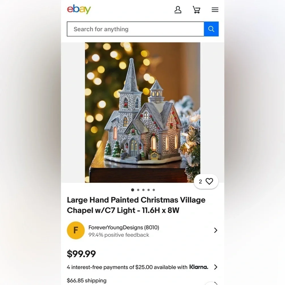 Carole Towne-Isabel’s Chapel Gray Charming Stone Holiday Light Up Church GUC